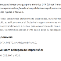Tinta DTF têxtil